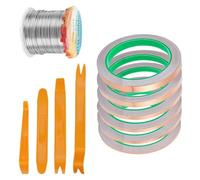 Stained Glass Set 6Rolls Copper Foil Tape 65.62ft Long Flexible Solder Roll for Decorating Window and Art Project Colored Glass Solder