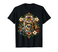 Stained Glass Sewing Machine Floral Quilter Quilting T-Shirt