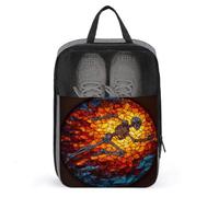 Stained Glass Skeletal Figure Running Shoe Bag for Travel Daily Use Anti-dust Storage Carrier Golf Shoe Pouch