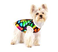 Stained glass Small Pet Cotton Vest L Full Print Dog Cat Soft Breathable Elastic Apparel Daily Party Outfit