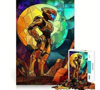 Stained Glass Space Soldier 1000 Piece Jigsaw Puzzle for Adults Think Smart Toy Indoor Fun Smooth Cut Santa Wish Pick 38x52cm