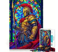 Stained Glass Spartan 1000 Pieces Jigsaw Puzzles for Adults Thought Toy Calming Play Precise Edge Heartfelt Gift 38x26cm