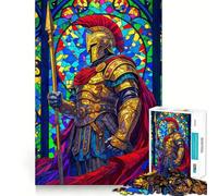 Stained Glass Spartan Jigsaw Puzzles 1000 Piece for Teenagers Mind Skill Toy Cozy Relax Design Assembly Thoughtful Gift 50x75cm