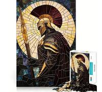 Stained Glass Spartan Warrior 1000 Teenager Pieces Jigsaw Puzzle Brain Challenge Toy Home Activity Clear Cut Heartfelt Gift 38x26cm