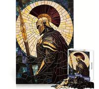 Stained Glass Spartan Warrior 1000 Teenager Pieces Jigsaw Puzzle Brain Challenge Toy Home Activity Clear Cut Heartfelt Gift 38x26cm