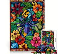 Stained Glass Spider 1000 Piece Jigsaw Puzzle for Teenagers Smart Toy Bonding Time Accurate Cut Art Collection Piece 50x75cm