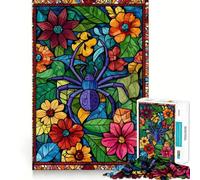Stained Glass Spider Jigsaw 1000 Pieces for Teenagers Mind Exercise Toy Relaxing Fun Design Assembly Perfect Present 38x26cm