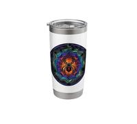 Stained Glass Spider Web Colorful Mystical Stainless Steel Insulated Tumbler