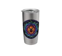 Stained Glass Spider Web Colorful Mystical Stainless Steel Insulated Tumbler