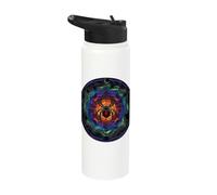 Stained Glass Spider Web Colorful Mystical Stainless Steel Insulated Water Bottle