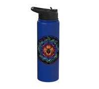 Stained Glass Spider Web Colorful Mystical Stainless Steel Insulated Water Bottle