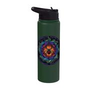 Stained Glass Spider Web Colorful Mystical Stainless Steel Insulated Water Bottle