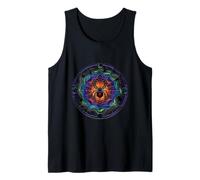 Stained Glass Spider Web Colorful Mystical Tank Top