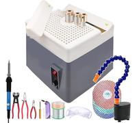 Stained Glass Starter Kit with Glass Grinder, Soldering Iron, Cutter Tool and Water Pump - Complete Edging Machine Set with Grinder Bits and Consumables