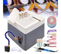 Stained Glass Starter Tool Kit for Beginners, Includes Grinder Machine & Bits & Disc, Glass Cutting Kit & Soldering Iron Gun for Edge Grinding
