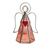 Stained Glass Style Acrylic Candle Holders Set Of 3 Featuring Celestial Imagery For Decorative Purposes(Pink)