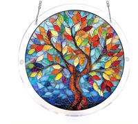 Stained-glass-style acrylic jigsaw puzzle suncatcher; wall-mounted suncatcher; ideal as a gift or for decorating indoor or outdoor gardens,19,46 x 17.8 x 21.7 cm