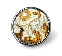 Stained Glass Style Lapel Pin Durable Metal Round Brooch Pins Lightweight & Elegant Badge for Shirts, Jackets, Backpack & Gifts