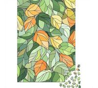 Stained Glass Style Leaf Pattern 1000 Piece Jigsaw, New Year Gift, 70x50cm/1000pcs