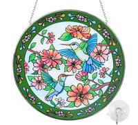 Stained Glass Suncatcher Hummingbird 8",Garden Hanging Ornaments Sun catchers for Windows,Hummingbird Gifts Hanging Ornaments for Christmas Mother's Day, Valentine's Day,Women's Gifts