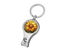 Stained Glass Sunflower Cheerful Floral Nail Clippers Toenail Clipper Cutters Professional Nail Trimmer Nail Cuticle Cutter for Women Men