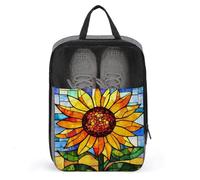 Stained Glass Sunflower Simple Shoe Bag for Travel Daily Use Anti-dust Storage Carrier Golf Shoe Pouch