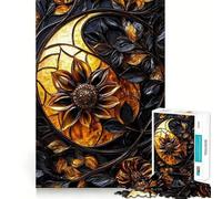 Stained Glass Sunflower Teenagers 1000 Piece Jigsaw Puzzle Brain Challenge Toy Shared Fun Clear Cut Warm Surprise 38x26cm