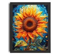 Stained Glass Sunflower Wall Art Print Yellow Art For Lounge Sunflower Picture A4 Poster on Canvas - Wall Art Home Decor Movie Poster Canvas Film Cinema Retro Vintage Cult Classic Nostargic Saga Mode
