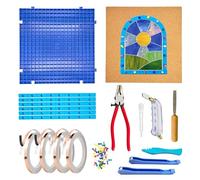 Stained Glass Supplies Kits, Glass Cutting Tools, Black Backed and Silver Backed Copper Foil Tape for Stained Glass Making (Basic Kit)