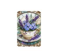 Stained Glass Teacup Tray Flowers Car Air Fresheners 4 Pcs Hanging Scented Cards Fragrance Scented Cards For Car Aromatherapy Tablets