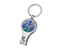 Stained Glass Three Iris Flowers Blue Purple Petals Nail Clippers Toenail Clipper Cutters Professional Nail Trimmer Nail Cuticle Cutter for Women Men