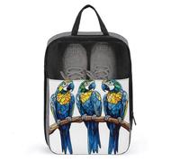 Stained Glass Three Parrots Shoe Bag for Travel Daily Use Anti-dust Storage Carrier Golf Shoe Pouch