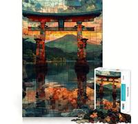 Stained Glass Torii Gate 1000 Piece Jigsaw Puzzles for Adults Jigsaw Strong Logic Toy Group Play Clear Edge Perfect Present 38x26cm