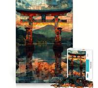 Stained Glass Torii Gate 1000 Piece Jigsaw Puzzles for Adults Teenagers Brain Game Mind Calm Exact Cut 50x75cm