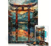 Stained Glass Torii Gate 1000 Pieces Jigsaw Puzzles for Adults Thought Toy Calming Play Precise Edge Heartfelt Gift 38x52cm