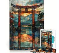 Stained Glass Torii Gate Adults Puzzles 1000 Piece Jigsaws Brain Teaser Home Pastime Image Assembly Memorable Gift 50x75cm