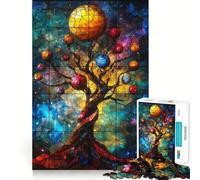 Stained Glass Tree of Life 1000 Pieces Jigsaw Puzzles for Adults Thought Toy Calming Play Precise Edge Heartfelt Gift 38x52cm