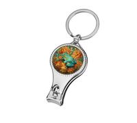 Stained Glass Turquoise Frog on Golden Pumpkin Nail Clippers Toenail Clipper Cutters Professional Nail Trimmer Nail Cuticle Cutter for Women Men