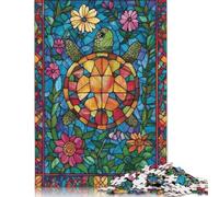 Stained Glass Turtle Puzzle for Adults And Teenagers 500 Pieces Puzzles for Adults Teenagers 14+ 500pcs (52x38cm)