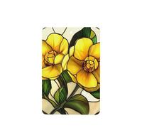 Stained Glass Two Yellow Flowers Car Air Fresheners 4 Pcs Hanging Scented Cards Fragrance Scented Cards For Car Aromatherapy Tablets