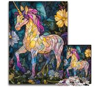 Stained Glass Unicorn 1000 Piece Jigsaw Puzzle Puzzles for Adults Brain Challenge Game for TeenagersFamily Interaction 1000 PCS(75x50cm)