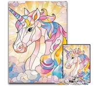 Stained Glass Unicorn JigsawPuzzle 1000 Pieces for Adults Puzzles for Adults for Mother'S Day Birthdays Christmas 1000 PCS(75x50cm)