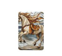 Stained Glass Vintage Horse On Beach Car Air Fresheners 4 Pcs Hanging Scented Cards Fragrance Scented Cards For Car Aromatherapy Tablets