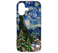Stained Glass Vintage Van Gogh Starry Night Christmas Case for iPhone 17