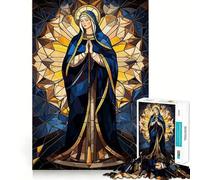 Stained Glass Virgin Mary Teenagers 1000 Piece Jigsaw Puzzle Brain Challenge Toy Shared Fun Clear Cut Warm Surprise 38x26cm