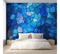Stained Glass Wallpaper for Living Room, Abstract Geometry Wall Mural for Bedroom 130x80 cm, Non-Woven Photo Wallpaper, Home Decor D&O95