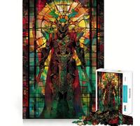 Stained Glass Warrior 1000 Piece Jigsaw Puzzles for Teenagers Reason Skill Toy Quiet Calm Exact Cut Xmas Surprise 50x75cm