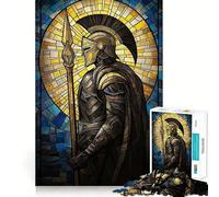 Stained Glass Warrior Jigsaw Puzzles 1000 Piece for Teenagers Mind Skill Toy Cozy Relax Design Assembly Thoughtful Gift 50x75cm