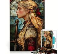 Stained Glass Warrior Woma 1000 Pieces Jigsaw Puzzles for Teenagers Boost Memory Stress Release Premium Cut Cherished Gift 38x52cm