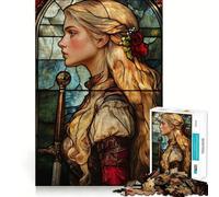 Stained Glass Warrior Woma Jigsaw Puzzles for Adults 1000 Pieces Pure Logic Toy Stress Free Sharp Cut Santa Wish Item 50x75cm